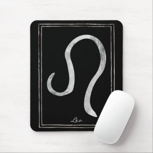 Leo hammered silver stylized astrology zodiac mouse pad