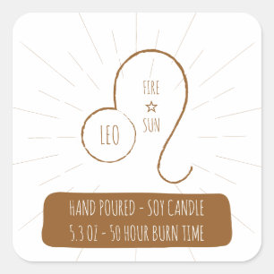Leo hand Poured Soy Candle Label