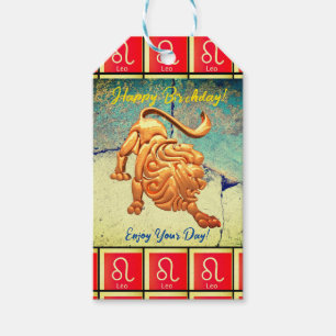 Leo - Happy Birthday Medium Gift Bag Gift Tags