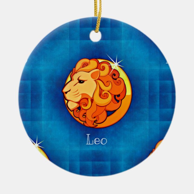 leo horoscope ceramic ornament (Front)