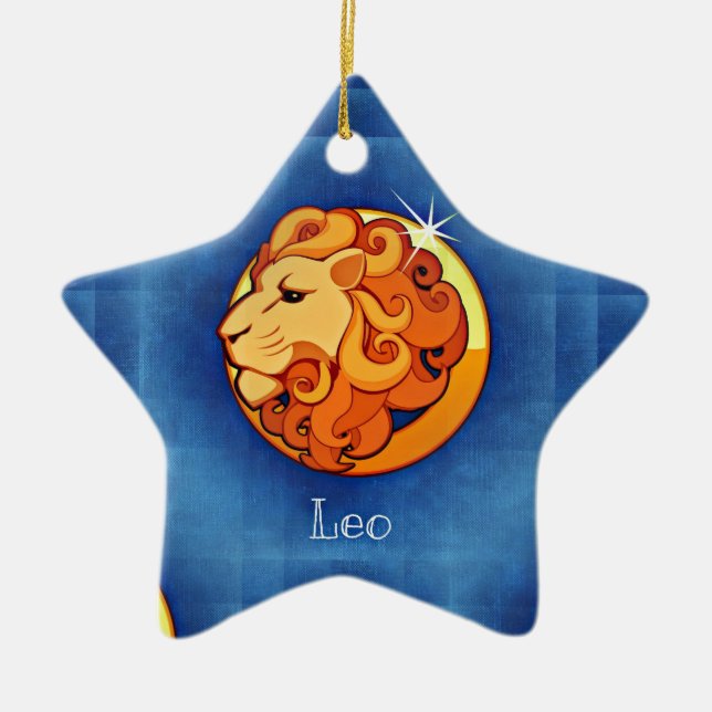 leo horoscope ceramic ornament (Front)