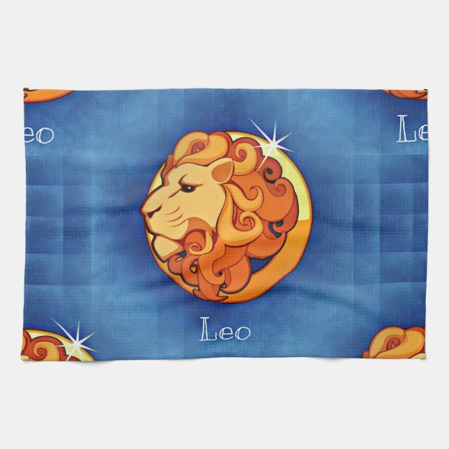leo horoscope kitchen towel (Horizontal)