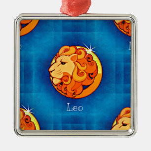 leo horoscope metal ornament