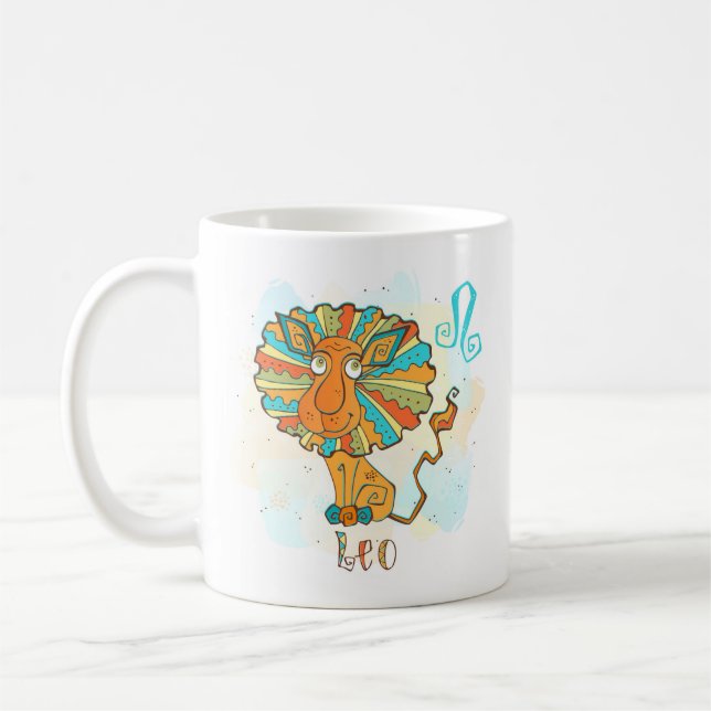 Leo Horoscope Zodiac Sign Jul 23 - Aug 23 Birthday Coffee Mug (Left)