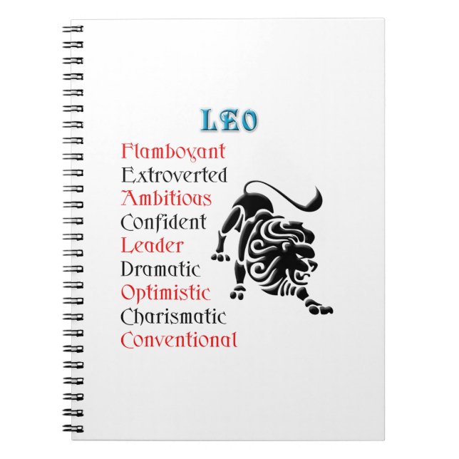 Leo Horoscope Zodiac Sign Notebook (Front)