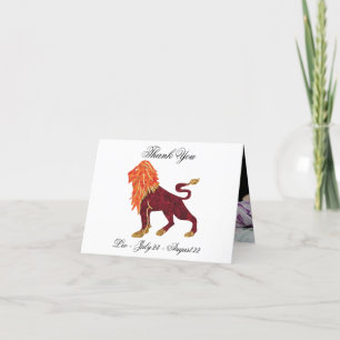 Leo Impressionist Painting Style & Gold  Thank You Card