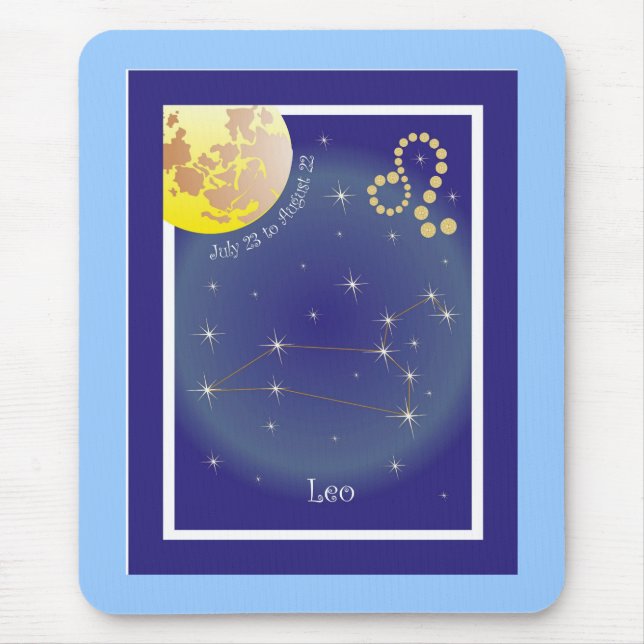 Leo July 23 to August 22 Mauspad Mouse Pad (Front)
