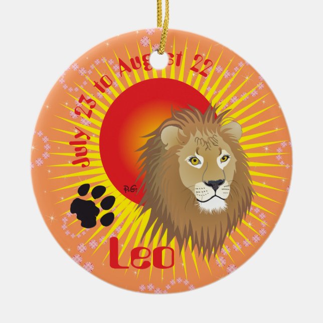 Leo July 23 to August 22 Ornament (Front)