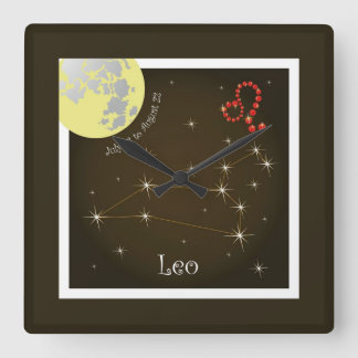Leo July 23 to August 22 Uhr Square Wall Clock