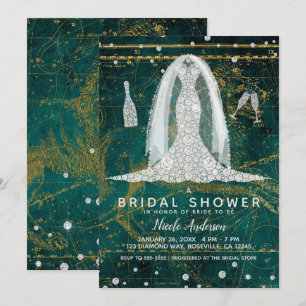 Leo July August Glam Diamond Bridal Shower Invitation