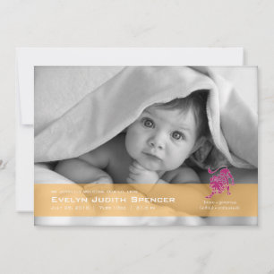Leo la carte de Faire-part de naissance photo Lion