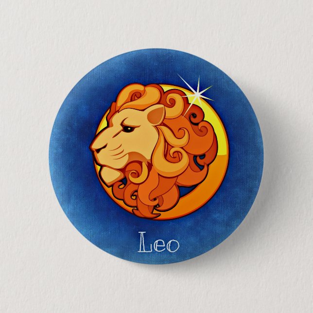 Leo, Leone 2 Inch Round Button (Front)