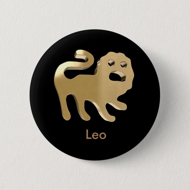 Leo, Leone 2 Inch Round Button (Front)