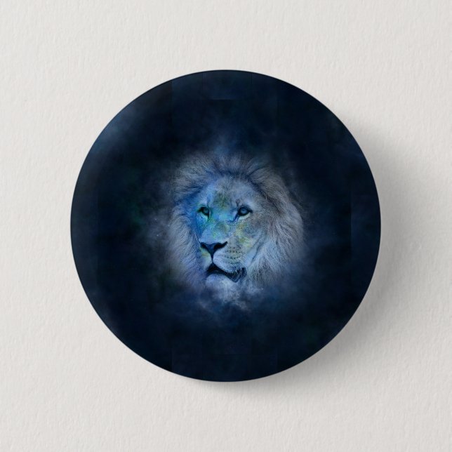 leo lion 2 inch round button (Front)
