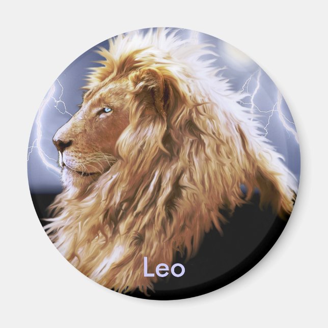 "LEO" Lion Astrology Art Magnet (Front)