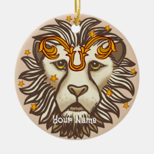 Leo Lion Birthday  Ceramic Ornament
