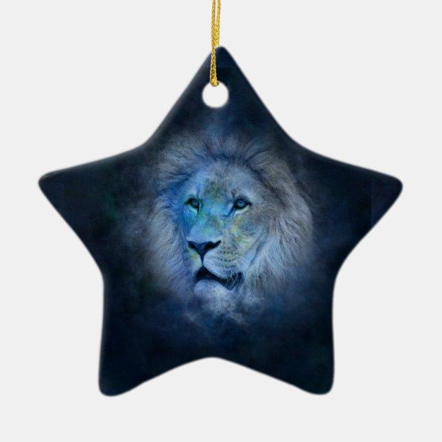 leo lion ceramic ornament (Front)