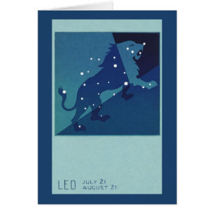 Leo Lion Constellation Astrologie Zodiaque Vintage
