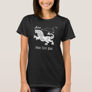 Leo Lion Constellation Birthday Gift Custom Text T-Shirt