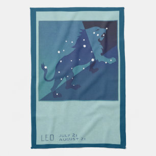 Leo Lion Constellation Vintage Zodiac Astrology Kitchen Towel
