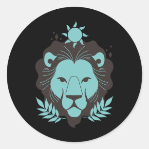 Leo Lion Halloween Zodiac Horoscope Astrology Classic Round Sticker