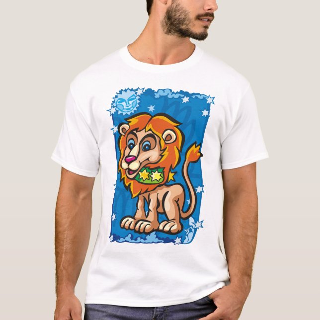 Leo Lion in the night sky T-Shirt (Front)
