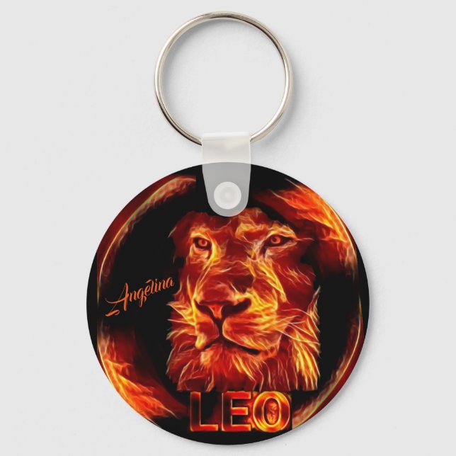 Leo Lion Personalized Keychain (Front)
