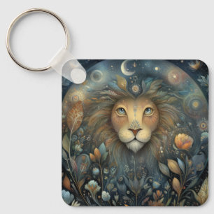 Leo Lion Zodiac Astrology Mystical Birthday Keychain