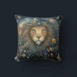 Leo Lion Zodiac Astrology Mystical Birthday Throw Pillow<br><div class="desc">This stunning art work depicts a lion,  the symbol for the zodiac sign of Leo. It has a celestial,  magical,  fantasy feel to it.  AI assisted graphic purchased with commercial use.  Artwork:  RedHeronLighthouse</div>