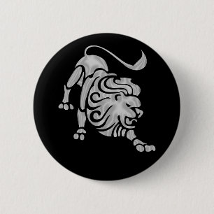 Leo Lion Zodiac Button