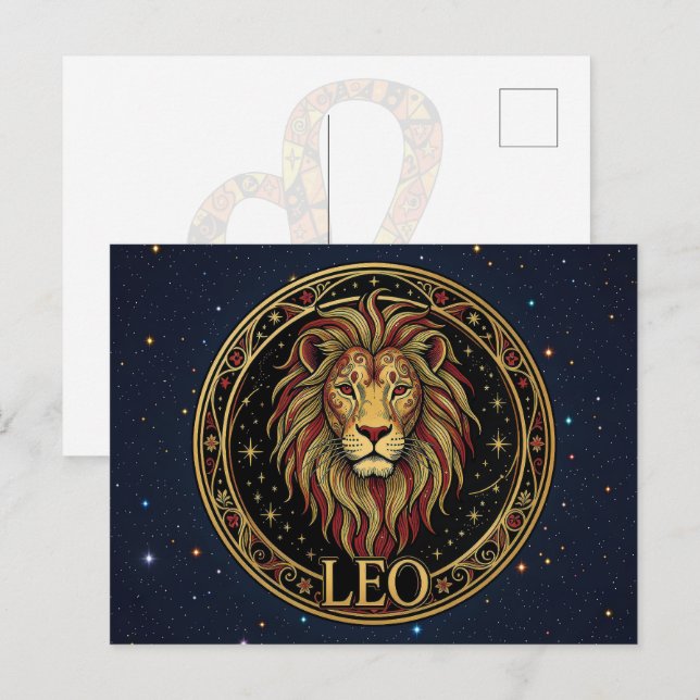 Leo Lion Zodiac Symbol Postcard (Front/Back)
