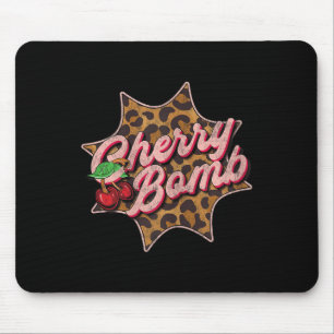 Leo Look Vintage Retro Cherry Bomb Tattoo Rockabil Mouse Pad