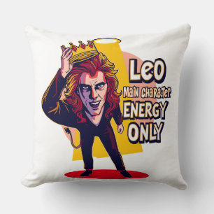 Leo Main Character Energy Only Funny Spotlight Throw Pillow