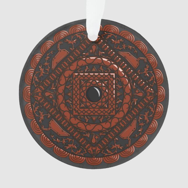 Leo Mandala Acrylic Ornament (Front)