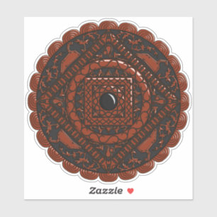 Leo Mandala Contour Sticker
