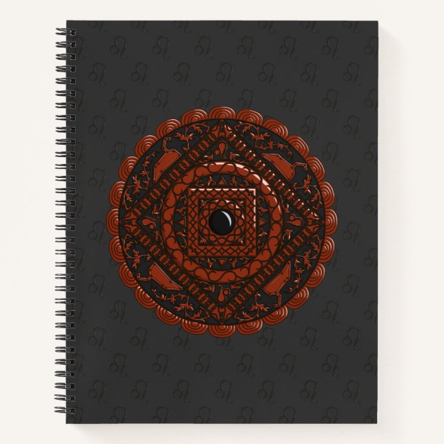 Leo Mandala Spiral Notebook (Front)