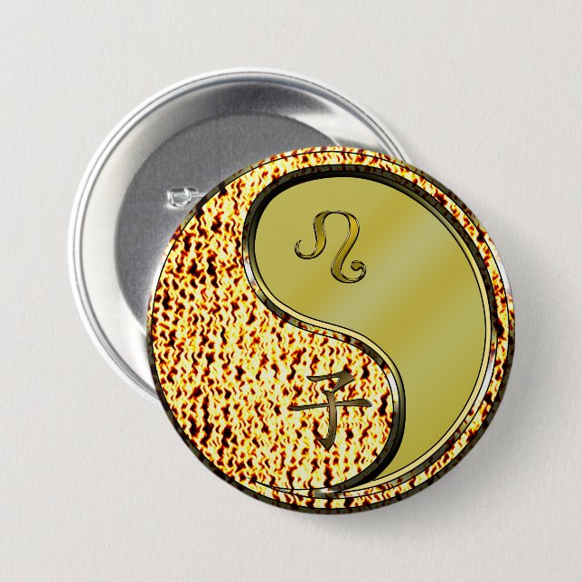 Leo & Metal Rat 3 Inch Round Button (Front & Back)