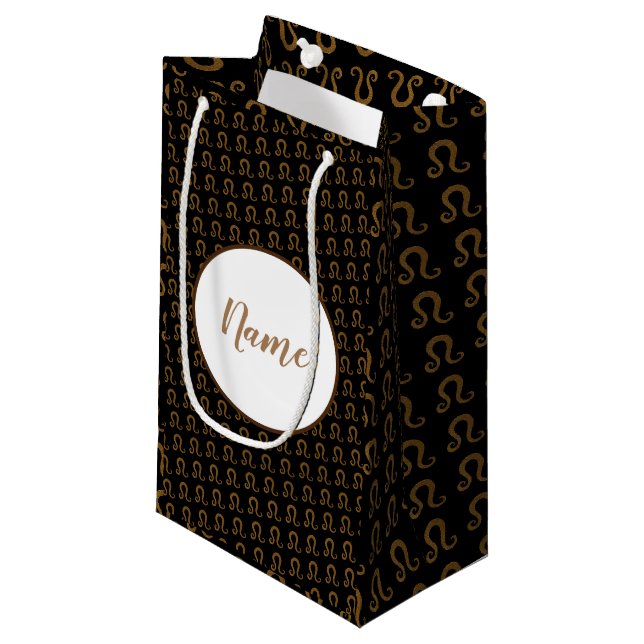 Leo nAstrology Symbol   Drawing Small Gift Bag (Front Angled)