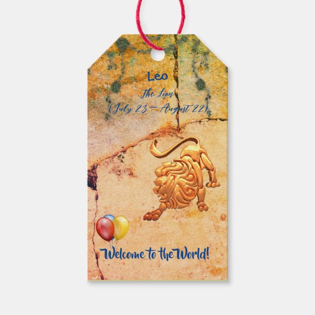 Leo New Baby Gift Tags (Front)