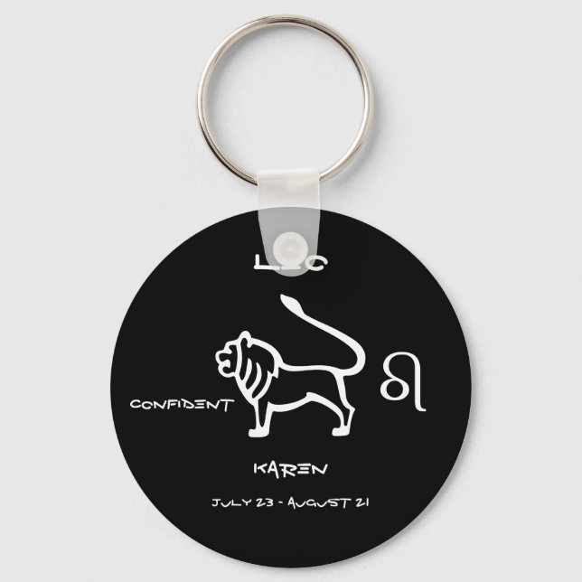 Leo Personalized Keychain (Front)