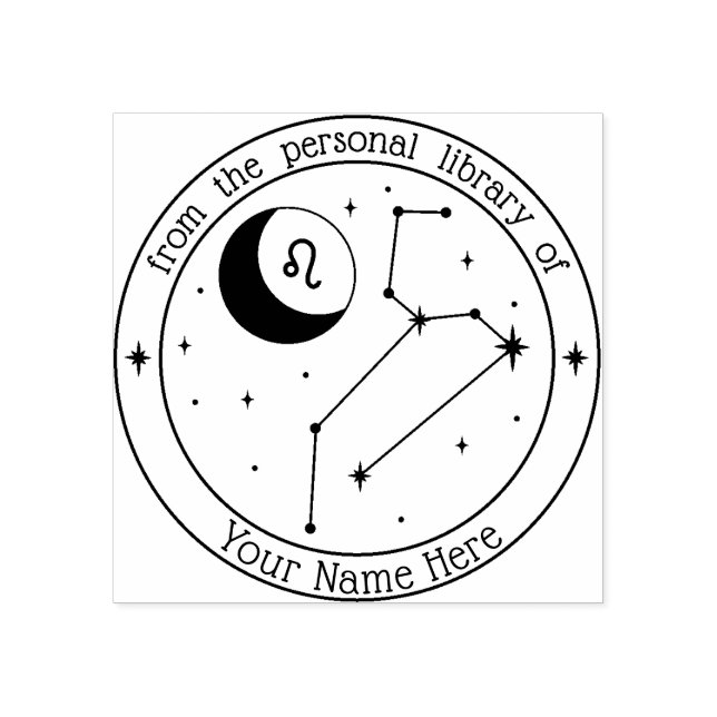Leo Personalized Zodiac Book Stamp (Imprint)