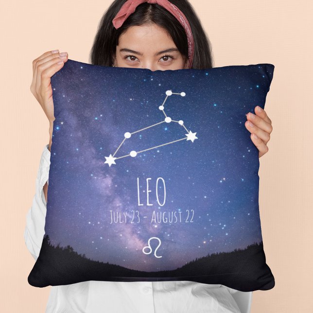 Leo | Personalized Zodiac Constellation Throw Pillow (Creator Uploaded)