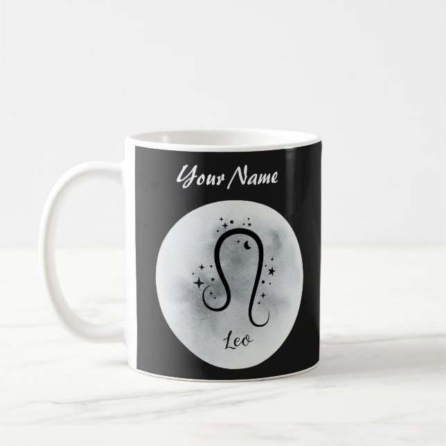 Leo Personalized Zodiac Custom name Coffee Mug (Left)