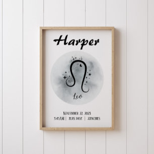 Leo Personalized Zodiac Custom Poster