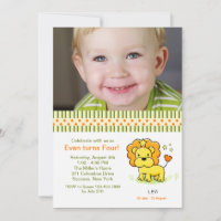 Leo Photo Anniversaire Fête Invitation