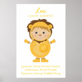 Leo - Poster Horoscope pour fille