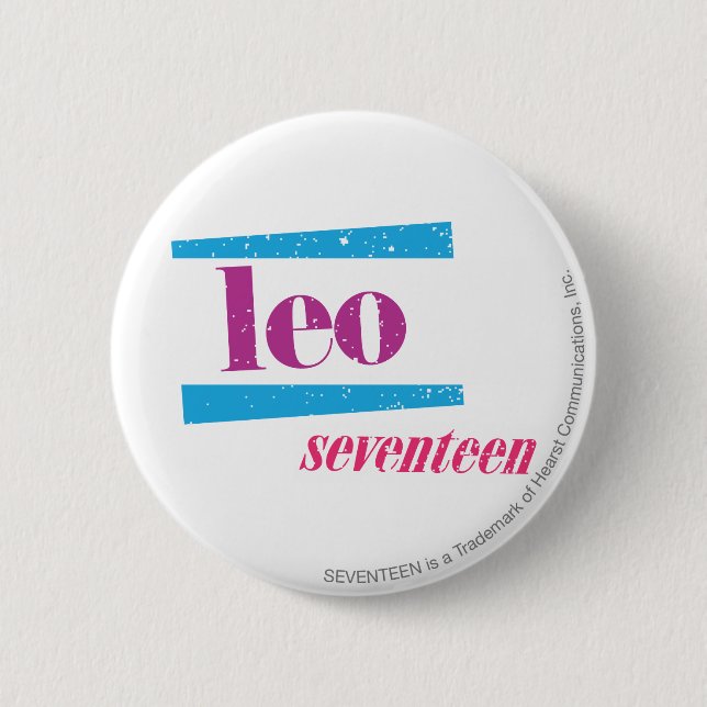 Leo Purple 2 Inch Round Button (Front)