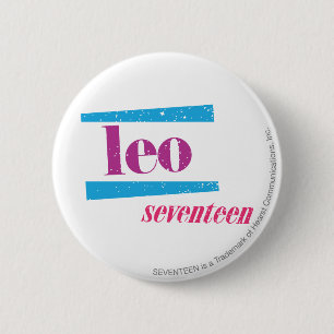 Leo Purple 2 Inch Round Button