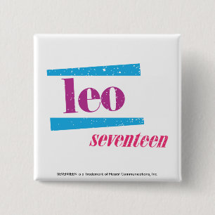 Leo Purple 2 Inch Square Button
