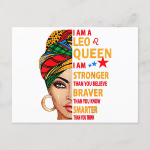 Leo queen I am stronger funny birthday gift for Le Postcard